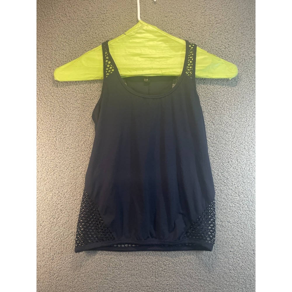 Yogalicious Seamless Bridget Tank Sage Black Sleeveless Top Large